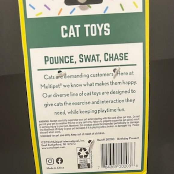 Multipet Cat's  Birthday Plush Pink Present - Picture 4 of 6